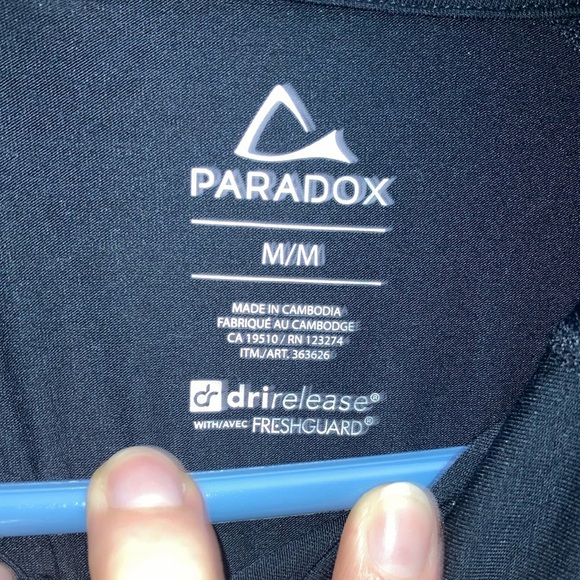 Paradox Black Quarter-Zip Long Sleeve Polo Top - Picture 2 of 6